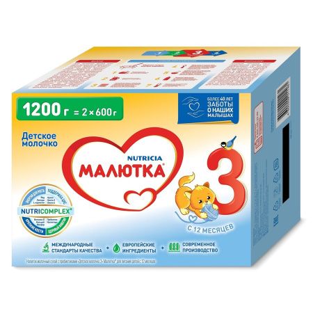МАЛЮТКА -3 { 2 600 } Детское Молочко {с 12 мес} 1200г.