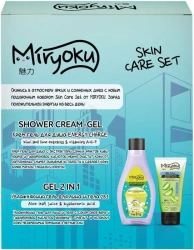MIRYOKU ПН Алое+Лайм SKIN CARE SET:Крем-гель для душа Energy Charge + Увлаж гель для лица и тела 2в1 300мл+150мл