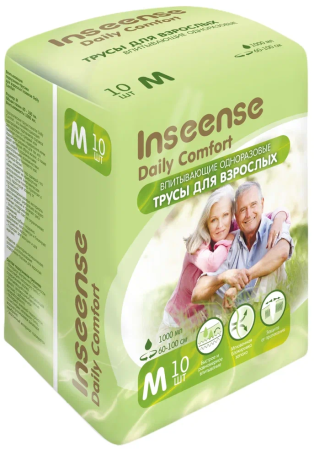 Inseense Трусики-Подгузники Daily Comfort для Взрослых M (60-100см) 1000мл 10шт