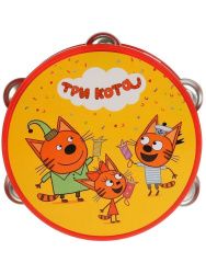 Играем Вместе Игрушка музыкальная Бубен Три Кота Играем Вместе Игрушка музыкальная Бубен Три Кота