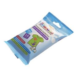 Мир Детства Салфетки влажные для удаления пятен 15шт