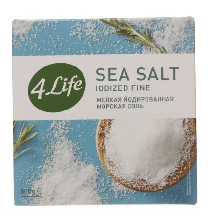 4 LIFE Соль Морская Крупная Йодированная (картон) 500г