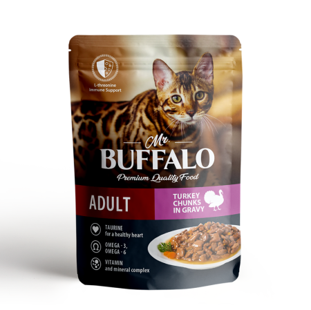 Mr.Buffalo влажный корм для кошек ADULT SENSITIVE 85г (индейка в соусе)