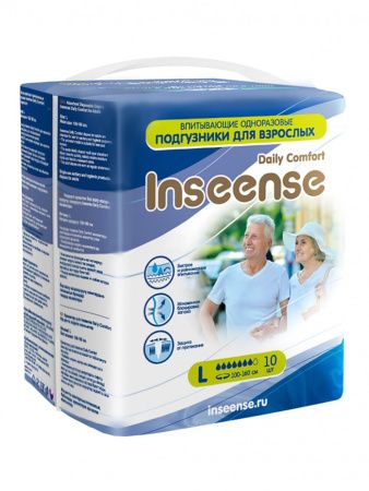 Inseense Подгузники Daily Comfort Урологические L (100-160см) 10шт