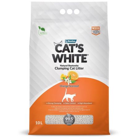 Cats White Orange комкующийся с ароматом апельсина (10л),