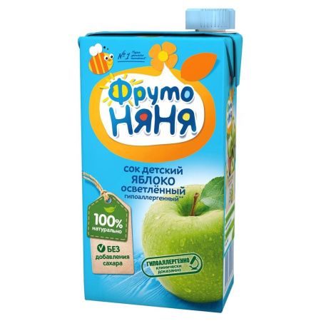 ФрутоНяня Сок Яблочный Осветленный б/сах. {с 3 лет} 0,5л