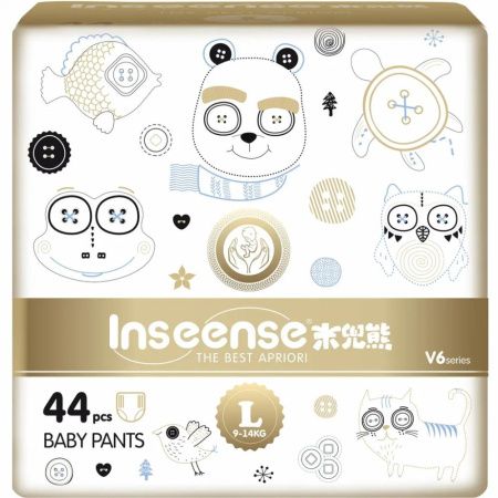 Inseense Трусики-Подгузники Premium Ultra тонкие V6 L (44 шт) (золотая) 9-14 кг