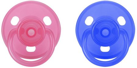 Курносики Пустышка силиконовая классическая (голубой, розовый) 2шт 6+