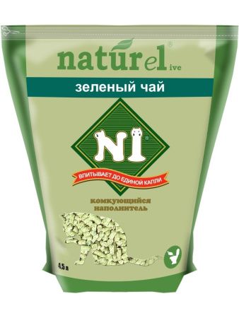 Наполнитель N1 NATUReL Зеленый чай Комкующийся 4,5 л