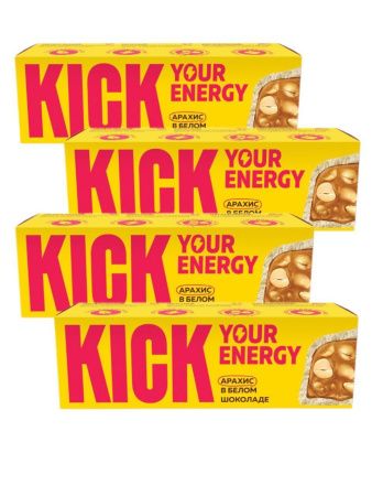 KICK YOUR ENERGY Батончик Арахис в Белом Шоколаде 45гр - 4 шт. KICK YOUR ENERGY Батончик Арахис в Белом Шоколаде 45гр - 4 шт.
