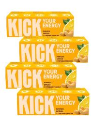 KICK YOUR ENERGY Батончик с Лимоном, Орехами и Пребиотиком 35гр-4шт