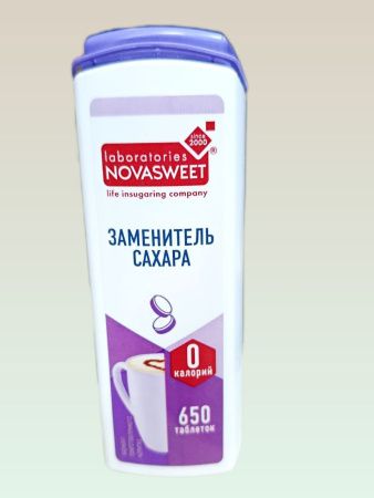 NOVASWEET Заменитель Сахара в Таблетках (квадратный дозатор) 650 табл