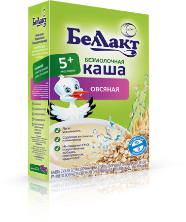 БЕЛЛАКТ Каша Овсяная без Молока на Зерновой Основе с Витаминами и Минералами {с 4 мес} 200г