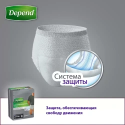 Depend Бельё Впитывающее для Мужчин L/XL размер (48-54) 9шт