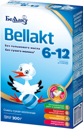 BELLAKT 6-12 Молочная Смесь {с 6 мес} с Пребиотиками и Нуклеотидами 300г
