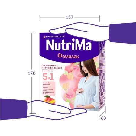 NutriMa ФЕМИЛАК со Вкусом Манго Смесь Специализированная для питания Беременных и Кормящих Женщин 350г