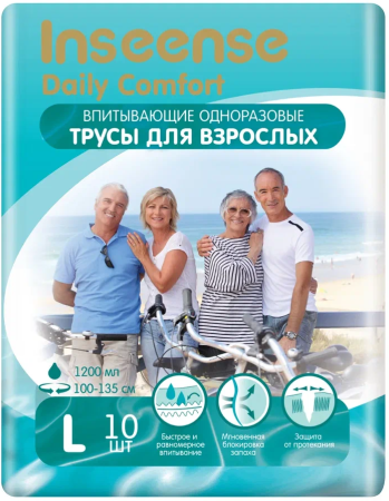 Inseense Трусики-Подгузники Daily Comfort Урологические L (100-135см) 1200мл 10шт