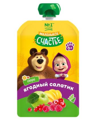 МАША и МЕДВЕДЬ Пюре Ягодный Салатик {с 5 мес} (Гуалапак) 85г-6шт