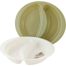 Lalababy for Green Republic Набор детских двухсекционных тарелок (лён и полынь) 2х240мл