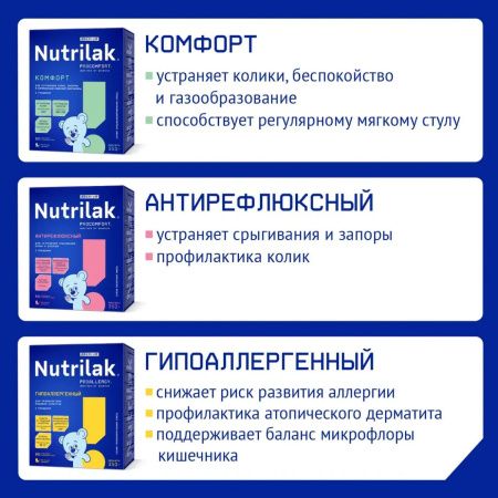 NUTRILAK Premium 1 {3 350г} - Молочная Смесь {с рождения} с Пребиотиками и Нуклеотидами 1050г