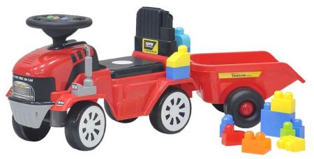 Каталка детская EVERFLO Builder truck ЕС-917T red c прицепом и кубиками