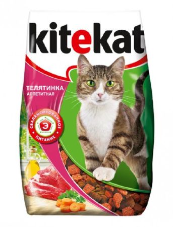 Сухой корм для кошек Kitekat, с аппетитной телятинкой
