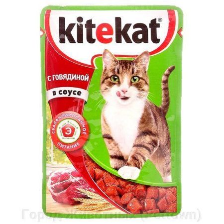 Влажный корм для кошек Kitekat пауч Говядина в Соусе 28 1