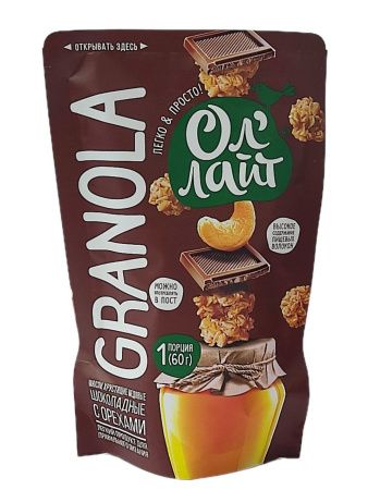 Ол'Лайт Мюсли Запечённые с Шоколадом и Орехами 60 гр