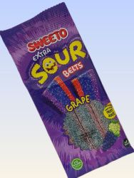 SWEETO Мармелад Жевательный Супер Кислый Ремешок Виноград 75г