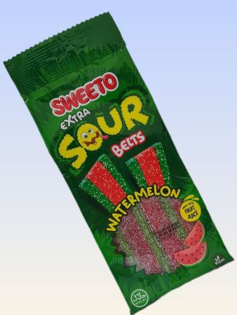 SWEETO Мармелад Жевательный Супер Кислый Ремешок Арбуз 75г