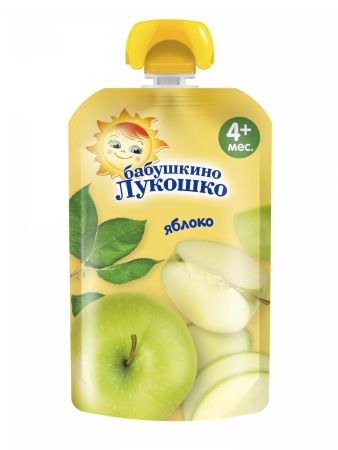 БАБУШКИНО ЛУКОШКО Пюре Яблоко {с 4 мес} б/сах 90г