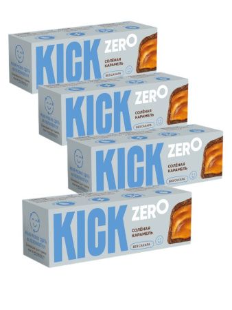 KICK ZERO Батончик c Солёной Карамелью в Шоколаде Без Сахара 45гр-4шт