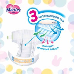 Merries Подгузники L (54шт) 9-14кг