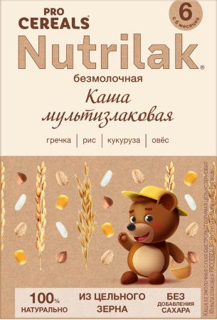 NUTRILAK Premium Каша PROCEREALS Мультизлаковая Цельнозерновая без Молока {с 6 мес} 200г