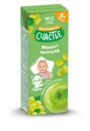 МАЛЕНЬКОЕ СЧАСТЬЕ Сок Яблоко Белый Виноград {с 6 мес} 0.2л