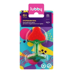 Lubby Прорезыватель Клубничка на ножке 4+