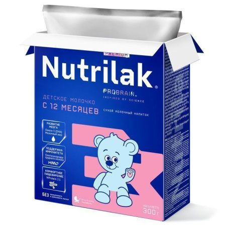 NUTRILAK Premium 3 {3 300г} - Детское Молочко {с 12 мес} с Пребиотиками и Нуклеотидами 900г NUTRILAK Premium 3 {3 300г} - Детское Молочко {с 12 мес} с Пребиотиками и Нуклеотидами 900г