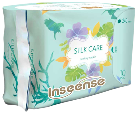 Inseense Silk Care Прокладки женские гигиенические дневные 4 капли 240 мм 10шт
