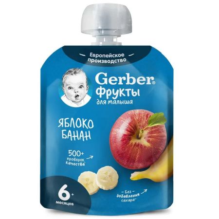 GERBER Пюре Фруктовое Яблоко Банан {с 6 мес} 90г.