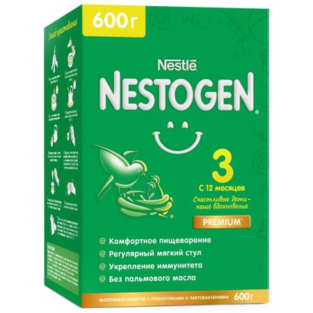 NESTOGEN -3 (600) Детское Молочко {с 12 мес} с Пребиотиками и Лактобактериями 600г