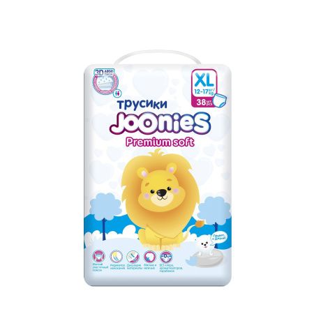 JOONIES Premium Soft Подгузники-трусики, размер XL (12-17 кг), 38 шт.