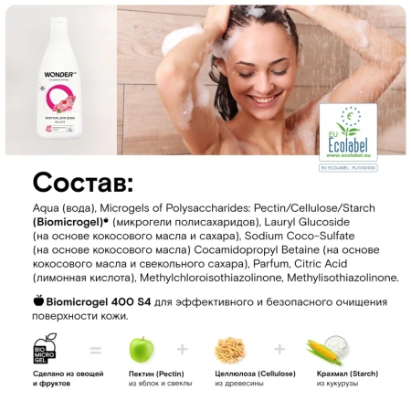 WonderLab Экогель для Душа (sky pink) 0,55 л 2 шт