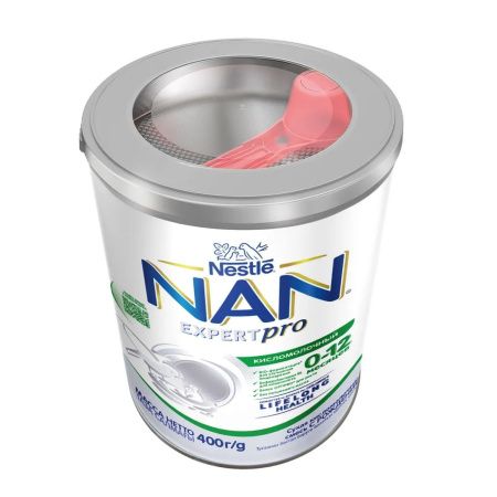 NAN Кисломолочный { 0-12 мес} Смесь с Бифидобактериями для Улучшения Пищеварения {с рождения} 400г.
