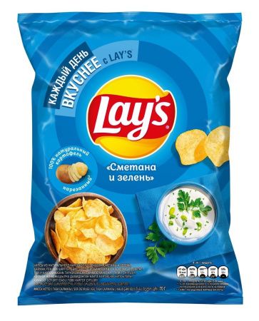 LAY's Сметана /Зелень (Дисплей) 70г