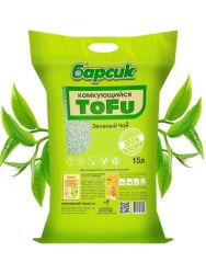 Наполнитель для кошачьего туалета Барсик TOFU / ТОФУ Зелёный Чай 15л