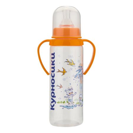 Курносики Бутылочка с ручками из ПП с силиконовой соской 250мл 6+