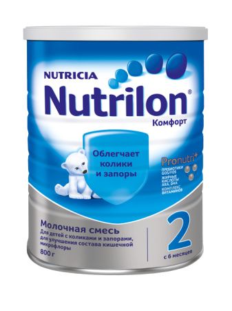 NUTRILON Комфорт 2 (800г) Профилактич. Смесь {с 6 мес}устр. Колики, Запоры, Срыгивания 800г.