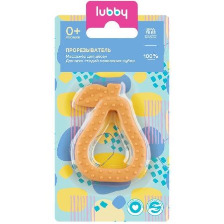 Lubby Прорезыватель силиконовый Груша в ассортименте