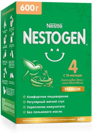 NESTOGEN -4 (600) Детское Молочко {с 18 мес} с Пребиотиками и Лактобактериями 600г