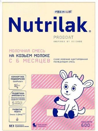 NUTRILAK Premium 2 {600г} - Молочная Смесь {с 6 мес} на Козьем Молоке с Пребиотиками и Омега-3 600г